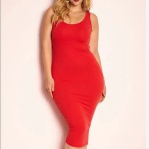 Rebdolls red bodycon midi dress